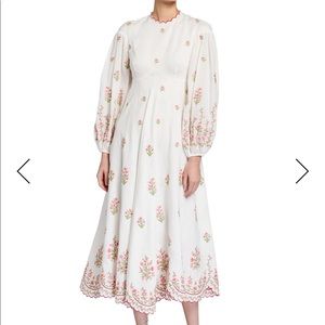 Zimmermann Poppy Embroidered Floral Midi Dress